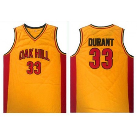 Warriors #33 Kevin Durant Gold Oak Hill Academy High School Stitched NBA Jersey