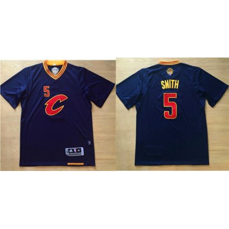 Cavaliers #5 J.R. Smith Navy Blue Short Sleeve "C" Stitched NBA Jersey