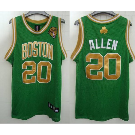 Celtics #20 Ray Allen Stitched Green Gold Number Final Patch NBA Jersey