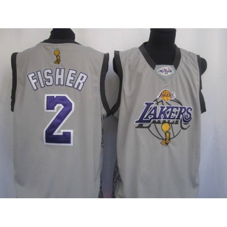 Lakers #2 Fisher Derek Grey 2010 Finals Commemorative Stitched NBA Jersey