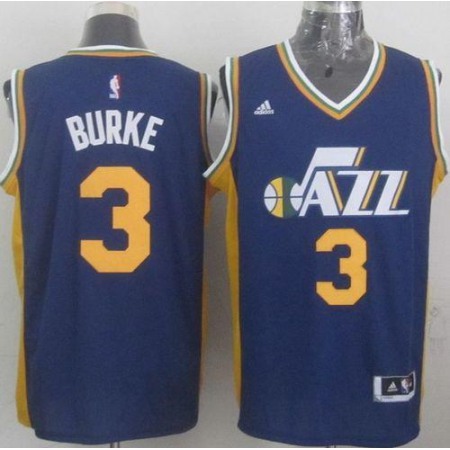 Revolution 30 Jazz #3 Trey Burke Navy Blue Stitched NBA Jersey