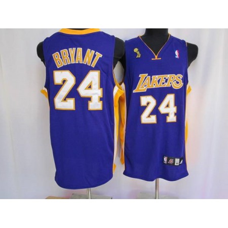 Lakers #24 Kobe Bryant Stitched Purple Champion Patch NBA Jersey