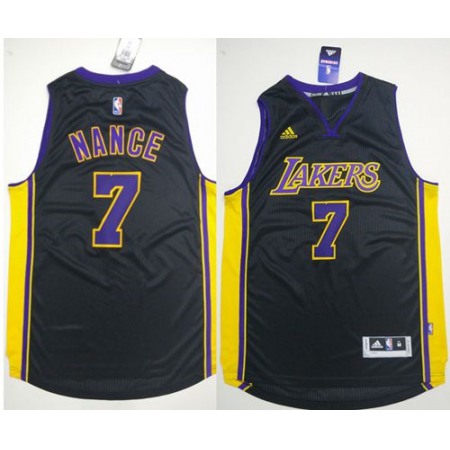 Lakers #7 Larry Nance Black(Purple NO.) Stitched NBA Jersey