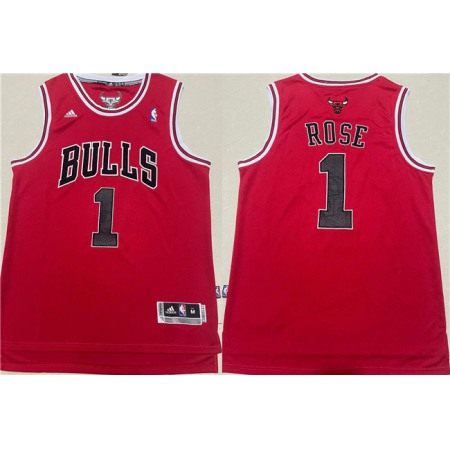 Men's Chicago Bulls #1 Derrick Rose Red Stitched Basketball Jersey
