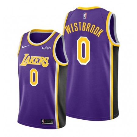 Men's Los Angeles Lakers #0 Russell Westbrook Purple Stitched Basketball Jersey