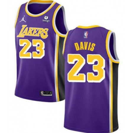 Men's Los Angeles Lakers #23 Anthony Davis "bibigo" Purple Stitched Basketball Jersey
