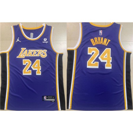 Men's Los Angeles Lakers #24 Kobe Bryant Purple Stitched Basketball Jersey