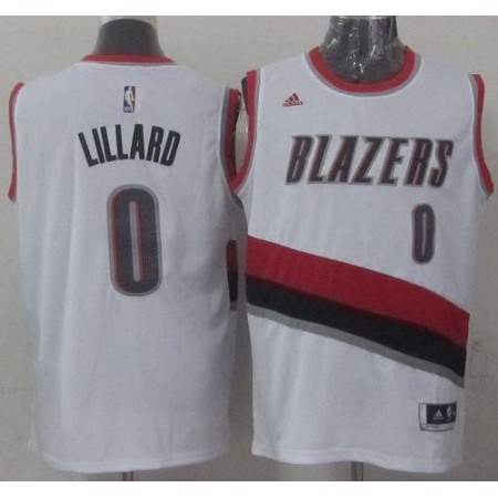 Blazers #0 Damian Lillard White Home Stitched NBA Jersey