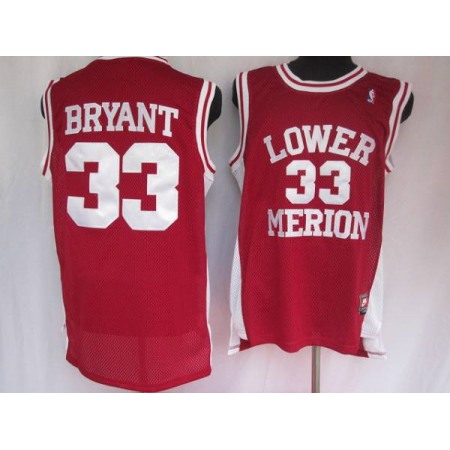 Lakers #33 Kobe Bryant Stitched Red Lower Merion High School NBA Jersey