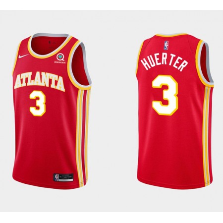 Men's Atlanta Hawks #3 Kevin Huerter Red Stitched NBA Jersey
