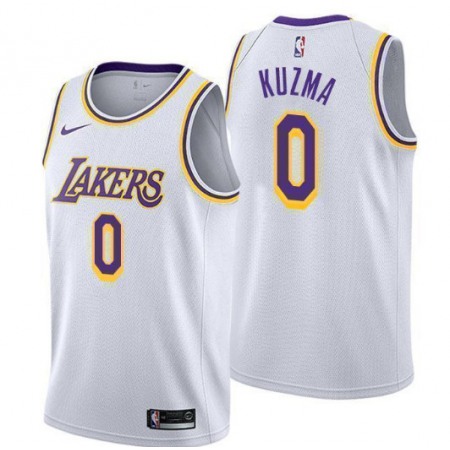 Men's Los Angeles Lakers #0 Kyle Kuzma White Stitched NBA Jersey