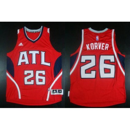 Revolution 30 Hawks #26 Kyle Korver Red Stitched NBA Jersey