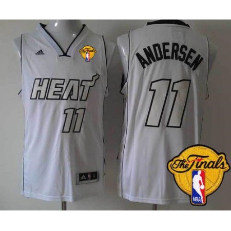Heat #11 Chris Andersen White on White Finals Patch Stitched NBA Jersey