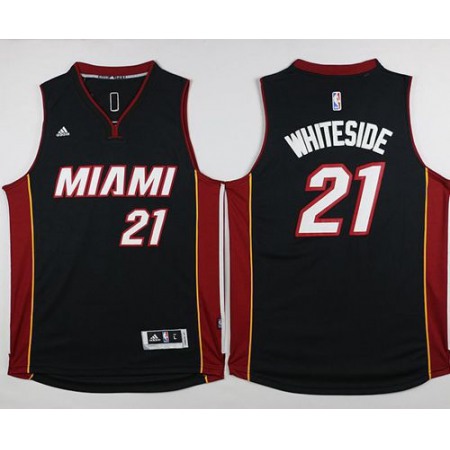 Heat #21 Hassan Whiteside Black Stitched NBA Jersey