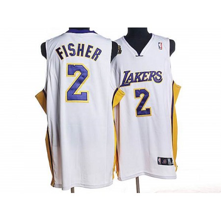 Lakers #2 Derek Fisher Stitched White NBA Jersey