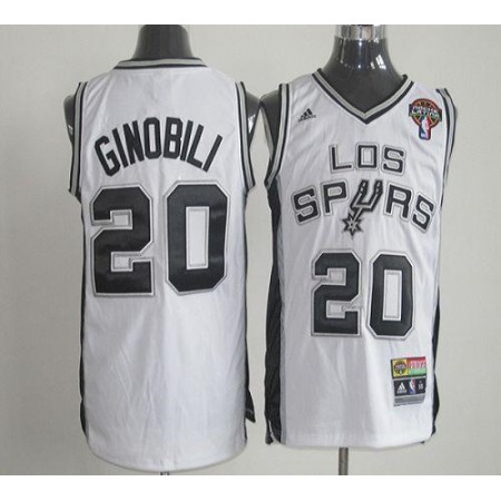 Latin Nights Spurs #20 Manu Ginobili White Stitched NBA Jersey