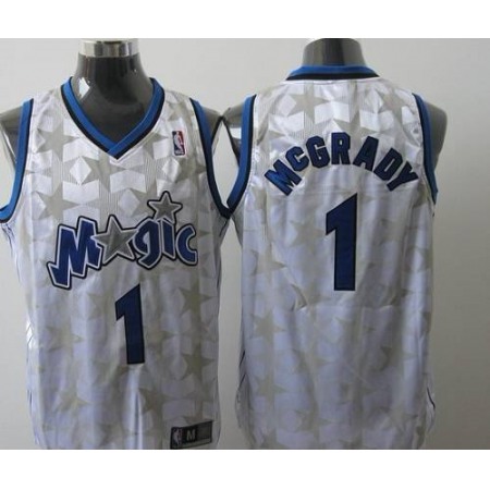 Magic #1 Tracy Mcgrady White Star Limited Edition Stitched NBA Jersey