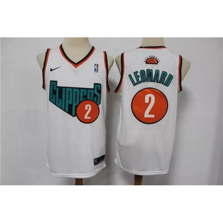 Men's Los Angeles Clippers #2 Kawhi Leonard White Stitched NBA Jersey