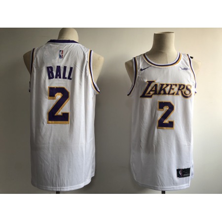 Men's Los Angeles Lakers #2 Lonzo Ball New White Wish Stitched NBA Jersey