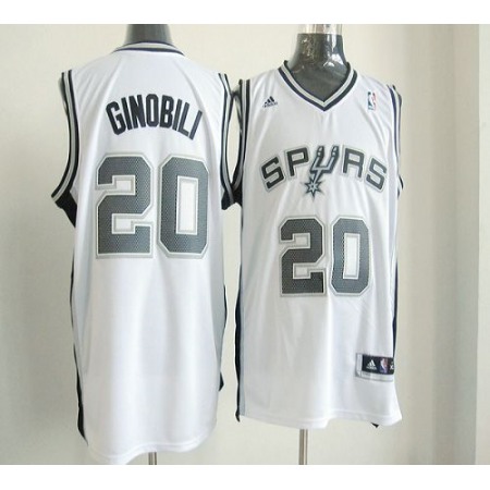 New Revolution 30 Spurs #20 Manu Ginobili White Stitched NBA Jersey