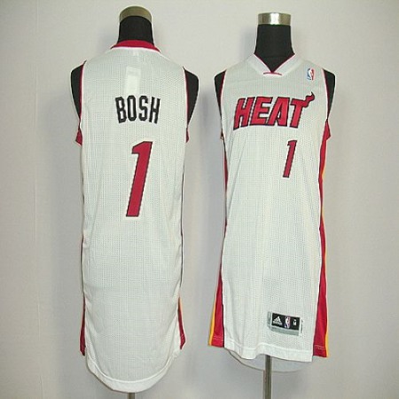 Revolution 30 Heat #1 Chris Bosh White Stitched NBA Jersey