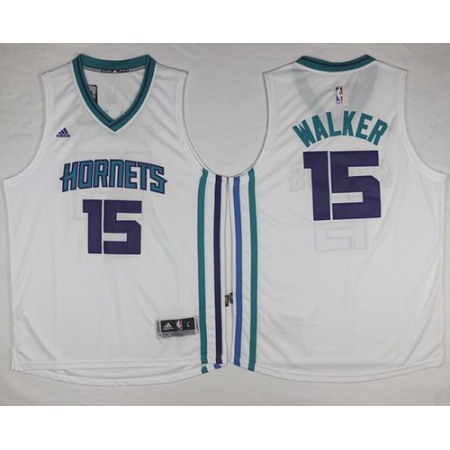 Revolution 30 Hornets #15 Kemba Walker White Stitched NBA Jersey