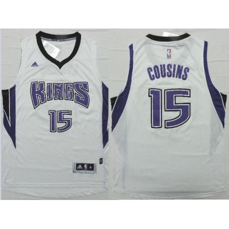 Revolution 30 Kings #15 DeMarcus Cousins White Stitched NBA Jersey