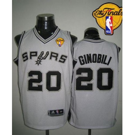 Revolution 30 Spurs #20 Manu Ginobili White Finals Patch Stitched NBA Jersey