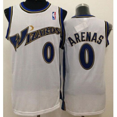Revolution 30 Wizards #0 Gilbert Arenas With NBA Patch White Stitched NBA Jersey