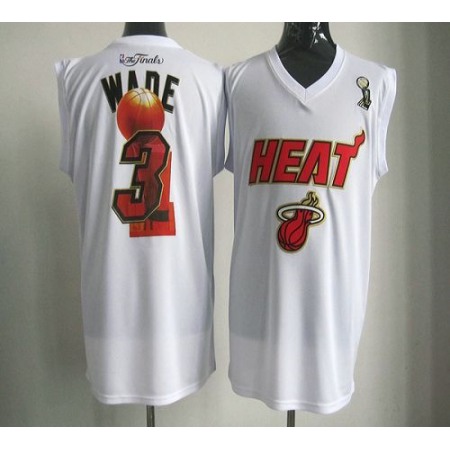2012 NBA Finals Heat #3 Dwyane Wade White Stitched NBA Jersey