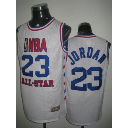 Bulls #23 Michael Jordan Stitched White 1985 All star Mitchell&Ness NBA Jersey