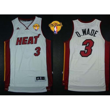 Heat #3 Dwyane Wade White Nickname D.WADE Finals Patch Stitched NBA Jersey