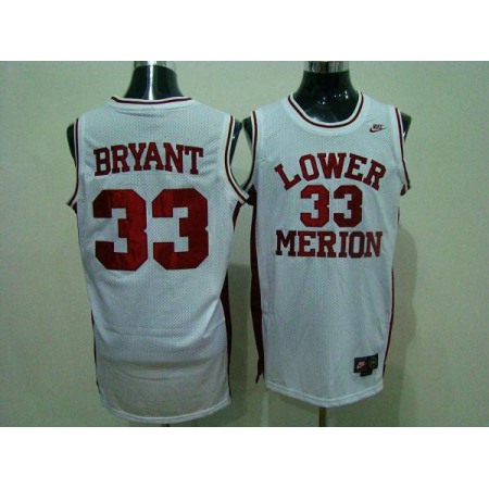 Lakers #33 Kobe Bryant White Lower Merion High School Stitched NBA Jersey