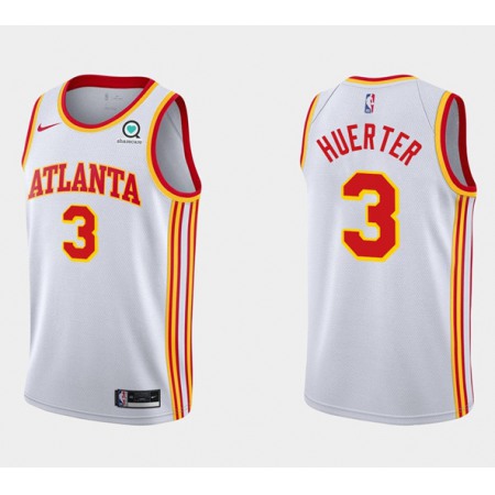 Men's Atlanta Hawks #3 Kevin Huerter White Stitched NBA Jersey