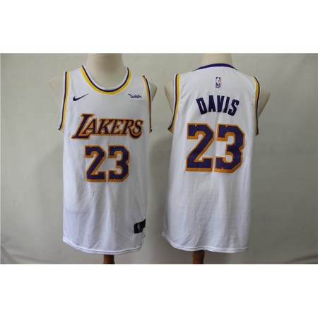 Men's Los Angeles Lakers #23 Anthony Davis White Stitched NBA Jersey