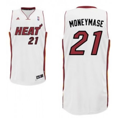 Men's Miami Heat #21 Moneymase White nickname Stitched Basketball Jersey