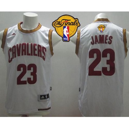 Revolution 30 Cavaliers #23 LeBron James White Home The Finals Patch Stitched NBA Jersey