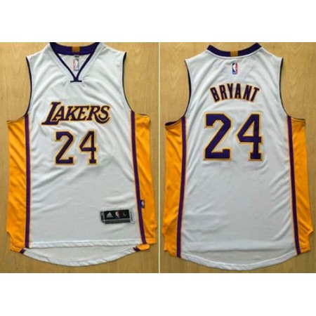 Revolution 30 Lakers #24 Kobe Bryant White Stitched NBA Jersey