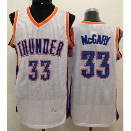 Revolution 30 Thunder #33 Mitch McGary White Stitched NBA Jersey