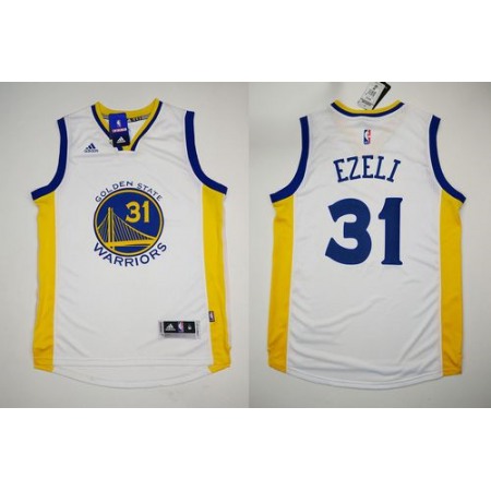 Revolution 30 Warriors #31 Festus Ezeli White Stitched NBA Jersey