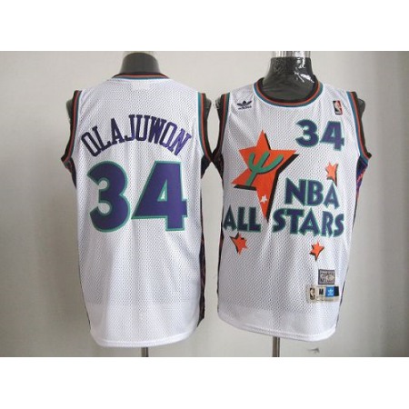 Rockets #34 Hakeem Olajuwon White All Star 1995 Stitched NBA Jersey