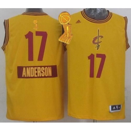 Cavaliers #17 Anderson Varejao Yellow 2014-15 Christmas Day The Champions Patch Stitched NBA Jersey