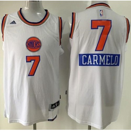 Knicks #7 Carmelo Anthony White 2014-15 Christmas Day Stitched NBA Jersey