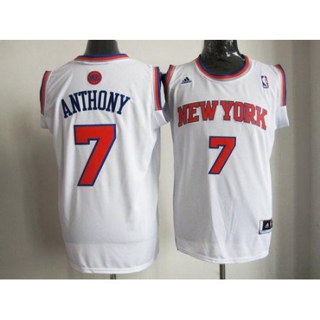 Knicks #7 Carmelo Anthony White Home New 2012-13 Season Stitched NBA Jersey
