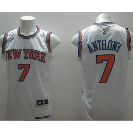 Knicks #7 Carmelo Anthony White Stitched NBA Jersey
