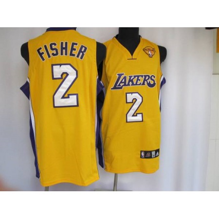Lakers #2 Derek Fisher Stitched Yellow Final Patch NBA Jersey