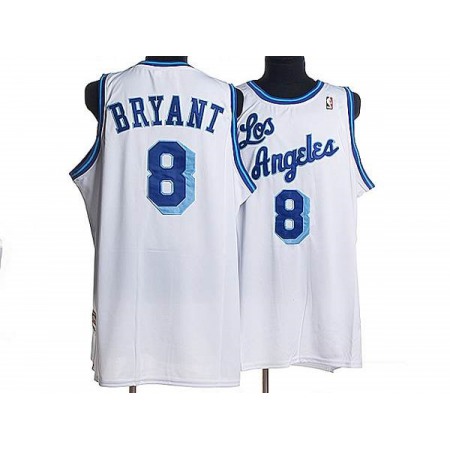 Lakers #8 Kobe Bryant Stitched White NBA Jersey
