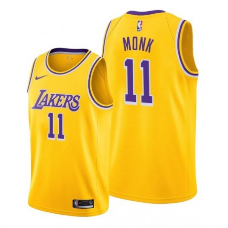 Men's Los Angeles Lakers #11 Malik Monk Yellow Stitched Basketball Jersey