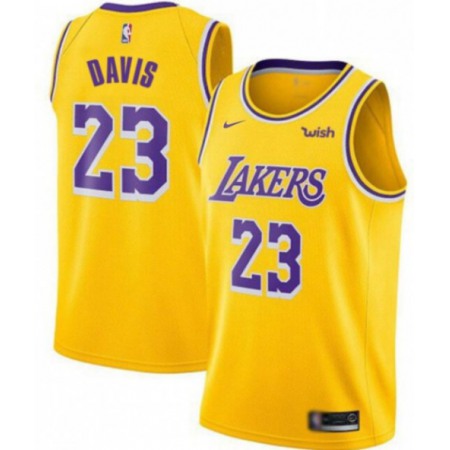 Men's Los Angeles Lakers #23 Anthony Davis Yellow Stitched NBA Jersey