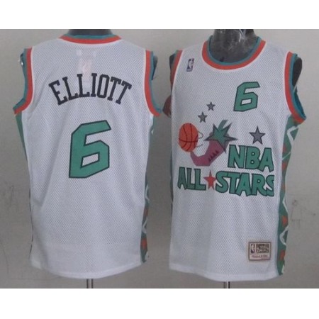 Mitchell And Ness Spurs #6 Sean Elliott White 1996 All star Stitched NBA Jersey